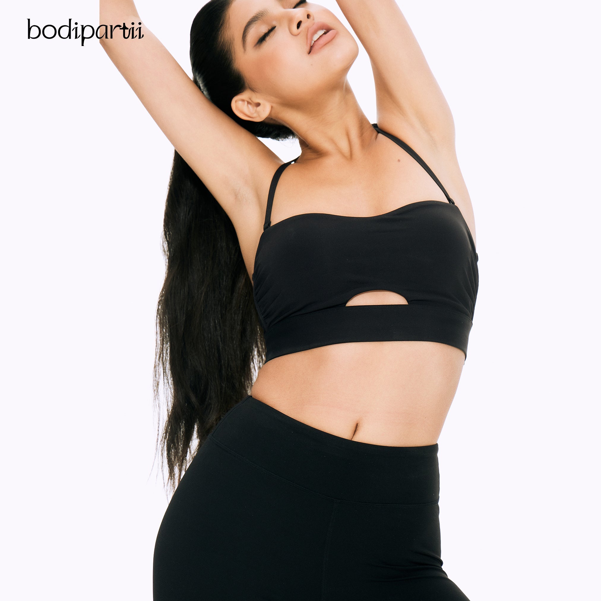 Halter Neck Cutout Slim Fit Workout Crop Top