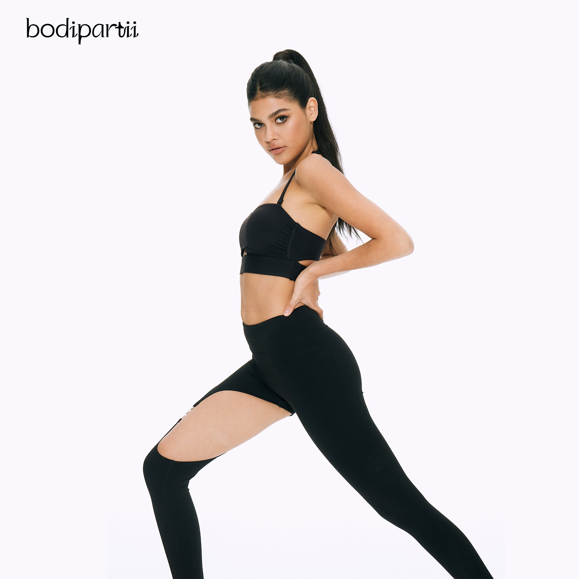Halter Neck Cutout Slim Fit Workout Crop Top