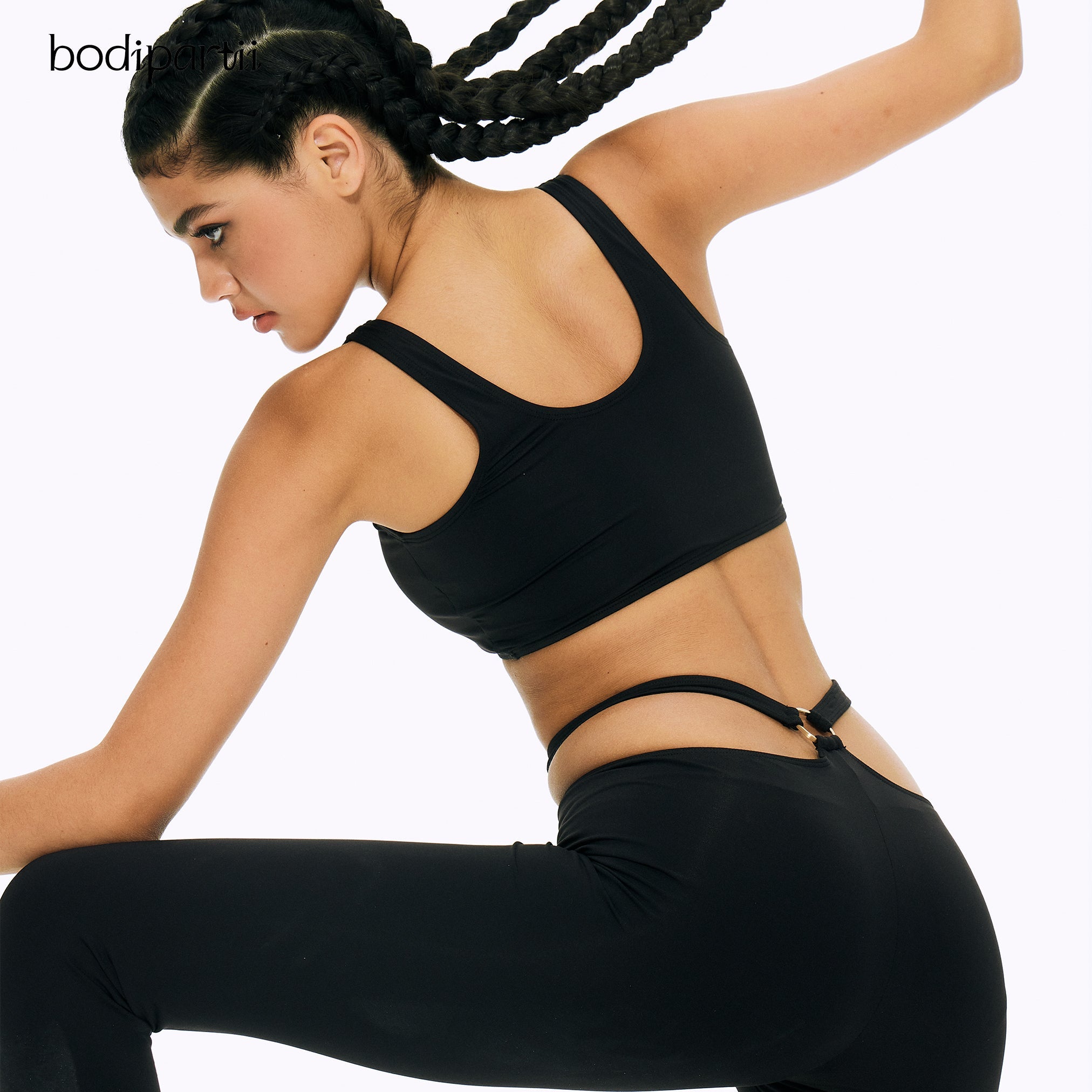High Waisted Workout Leggings with Crossover Design