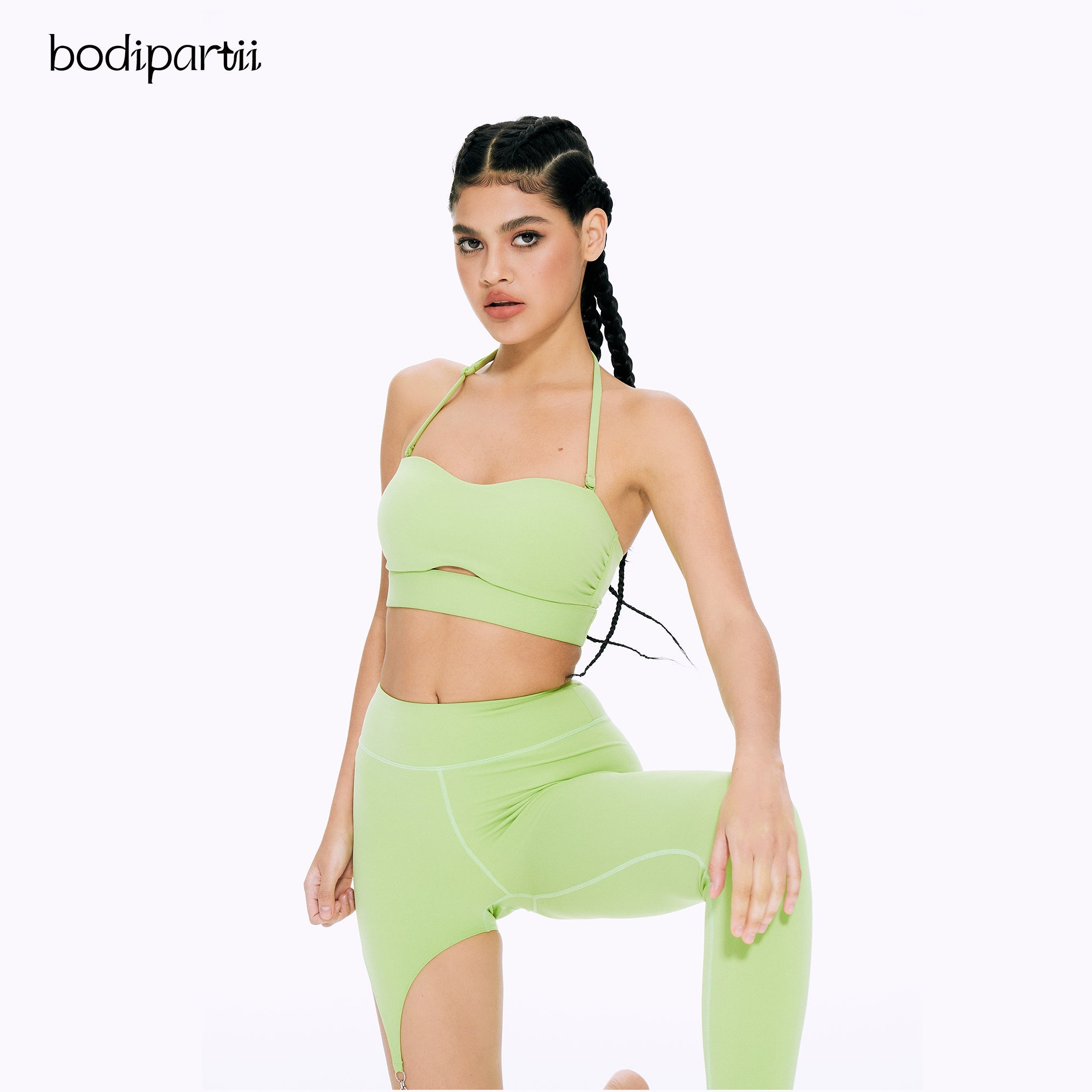 Halter Neck Cutout Slim Fit Workout Crop Top