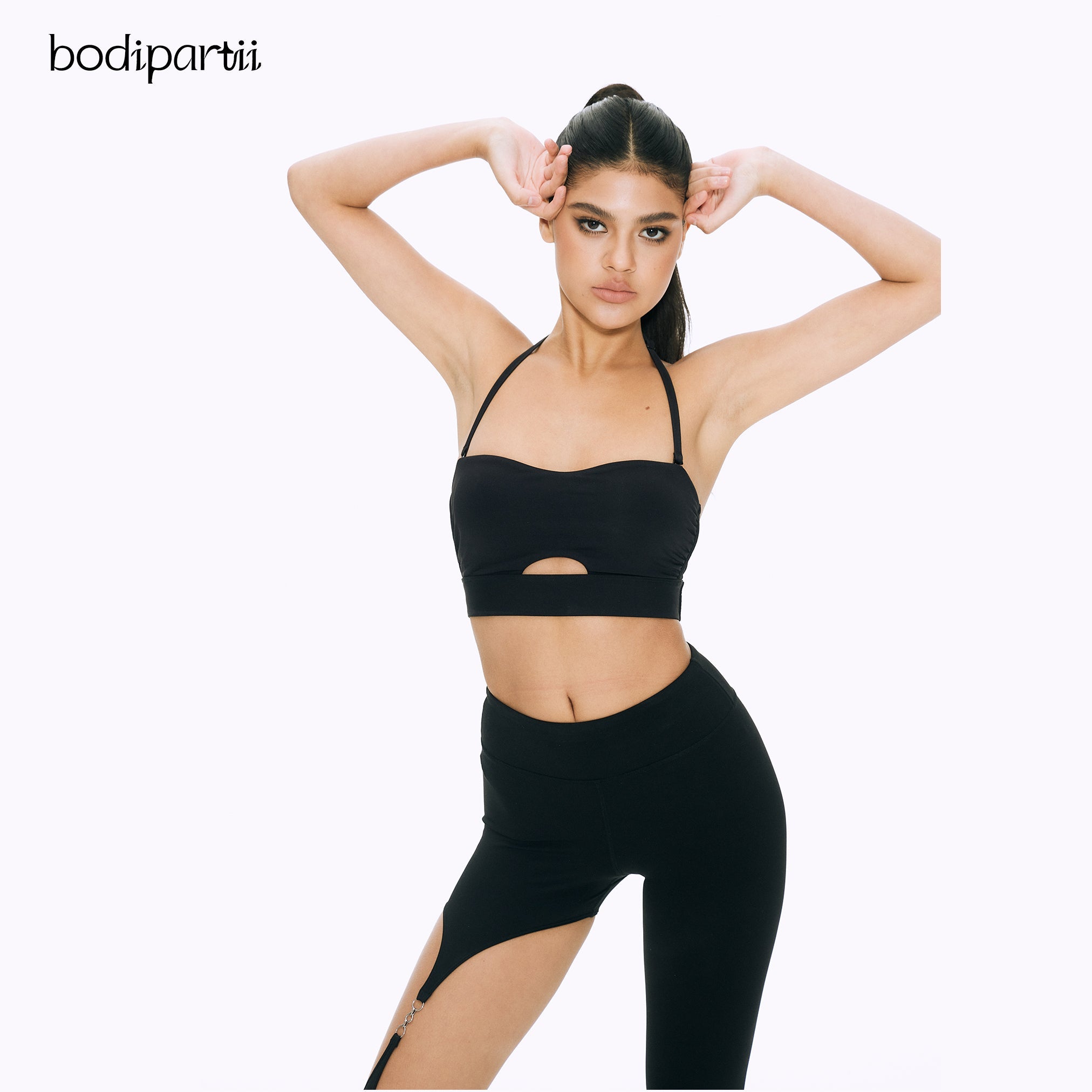 Halter Neck Cutout Slim Fit Workout Crop Top