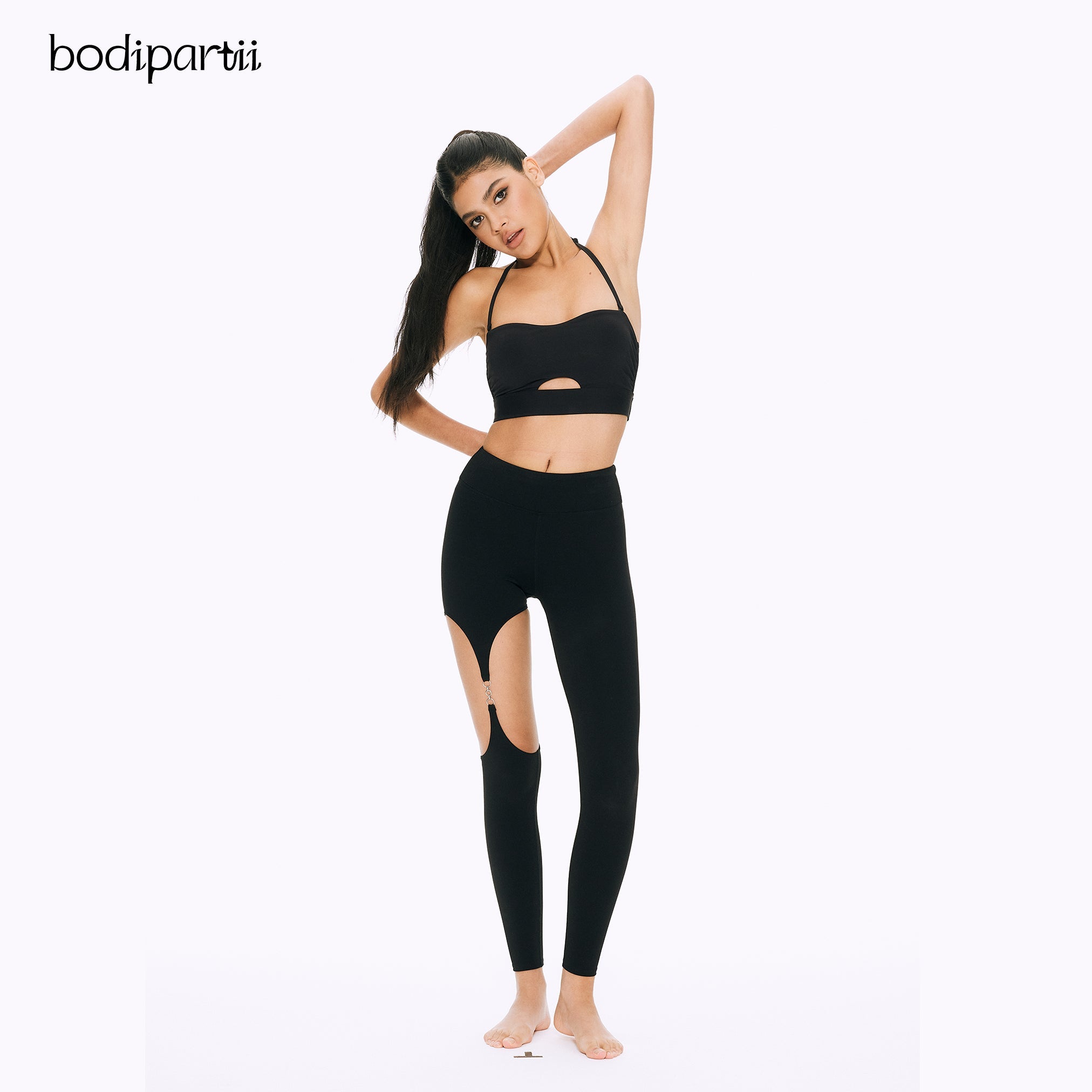 Halter Neck Cutout Slim Fit Workout Crop Top